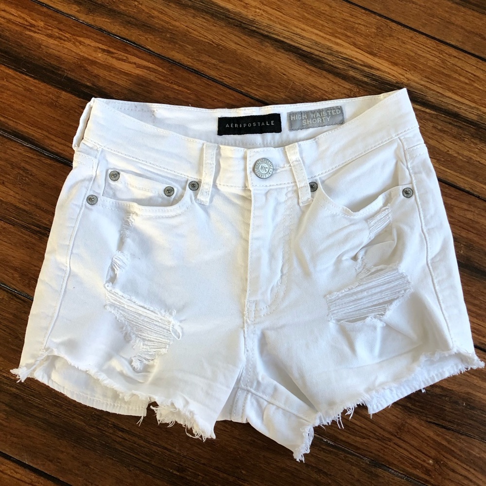 Aeropostale white denim shorts